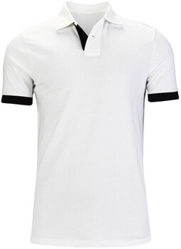 playera blanca tipo polo hombre